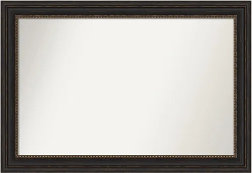Vista 1061 de Amanti Art Espejo de pared personalizado no biselado (25 x 25 pulgadas), marco de bronce acentuado, varios tamaños personalizados, espejo de baño