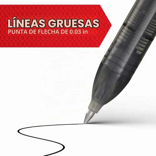Vista 3 de Sharpie Bolígrafo de punta de flecha (0.028 in) para líneas llamativas, tinta negra, 12 unidades De tinta negra