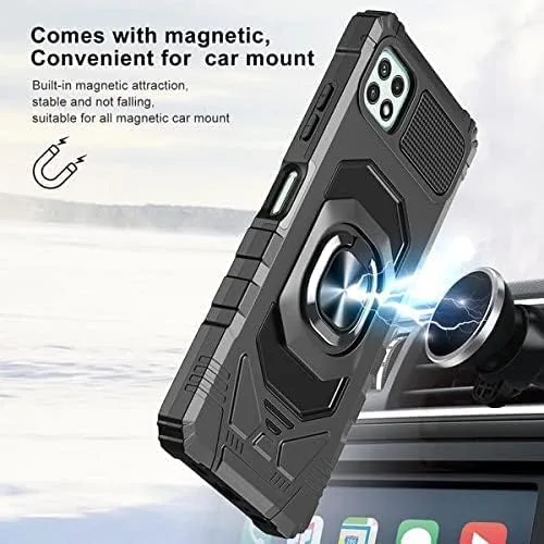Vista 2 de SOGA Funda compatible con Boost Mobile Celero 5G+ Plus 2023 con protector de pantalla de vidrio templado [grado militar] anillo de montaje