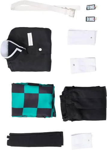 Vista 7 de Agatsuma Zenitsu - Disfraz de capa para niños, disfraz de cosplay de Halloween, kimono, bata de anime, uniforme