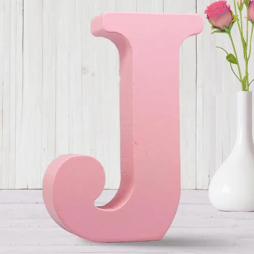Vista 29 de AOCEAN Letras de madera rosa de 8 pulgadas, letras de madera sin terminar para decoración de pared, letras decorativas de pie, tablero