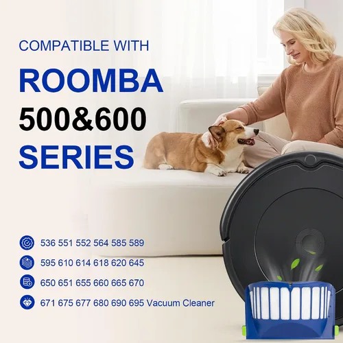 Vista 3 de Funmit Filtro Aero Vac de repuesto para Roomba 500 y 600 Series 536 550 595 614 618 620 630 635 645 650 655 660 665 671 675 677 680 690 694 695