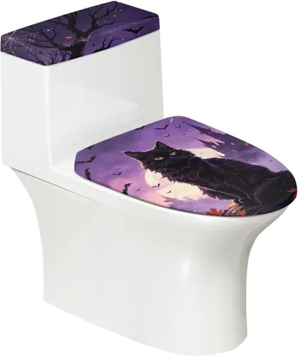 Vista 26 de Juego de 2 Fundas de Asiento de Inodoro con Hojas de Arce de Otoño, Juego de Fundas de Tapa de Tanque de Inodoro con Hojas de Arce Impresas