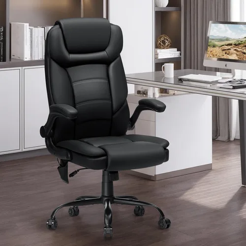 Vista 2 de HOFFREE Silla de oficina ejecutiva con soporte lumbar ajustable, 450 libras, resistente, silla de escritorio ergonómica de piel sintética grande