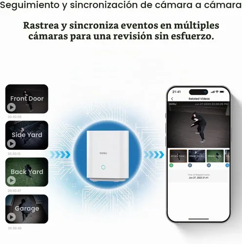 Vista 5 de aosu Cámaras de seguridad solar de 3K/5MP Sistema de vigilancia inalámbrica para el hogar al aire libre, ultra gran angular de 166°
