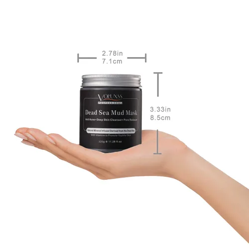 Vista 7 de Máscara de barro del Mar Muerto para cara y cuerpo, mascarilla de limpieza profunda para el acné, minimizador de poros, removedor natural de puntos
