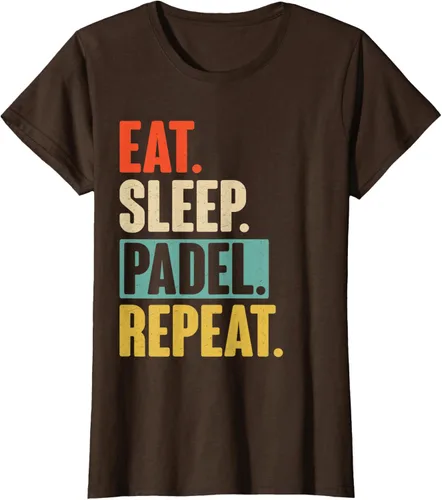 Vista 22 de Eat Sleep Padel Repeat - Camiseta de pádel retro vintage, Negro