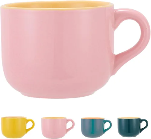 Vista 11 de TeenFighter Taza grande de porcelana de avena - 23 onzas (680mL) Taza de café ancha, taza para el desayuno y tazón de sopa, apta para microondas