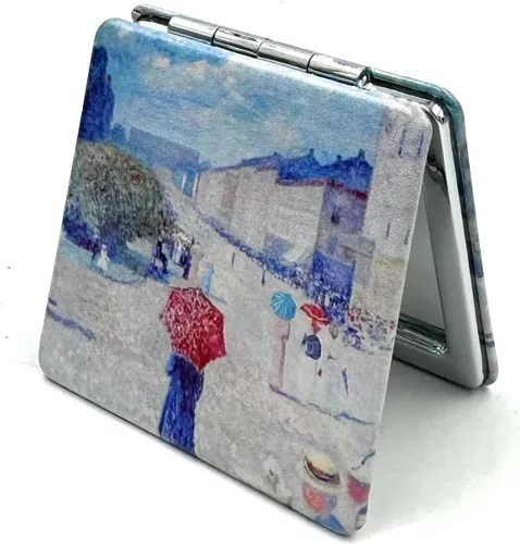 Vista 35 de Bonito espejo compacto de mano para niñas, espejo plegable para monederos, pequeño espejo de maquillaje, tamaño de bolsillo, espejo cosmético