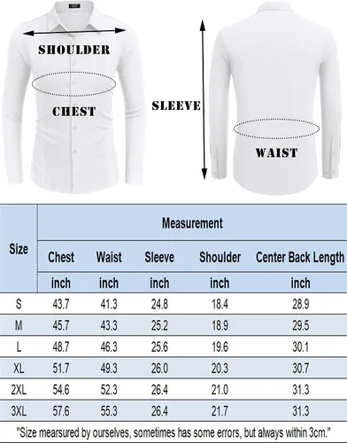 Vista 6 de COOFANDY Men's Cuban Guayabera Shirt Long Sleeve Casual Button Down Shirts Beach Linen Shirt