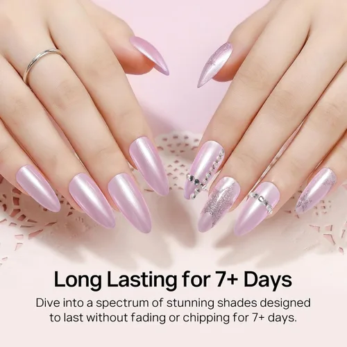 Vista 41 de MIZHSE Esmalte de uñas blanco perla de secado rápido, esmalte de uñas