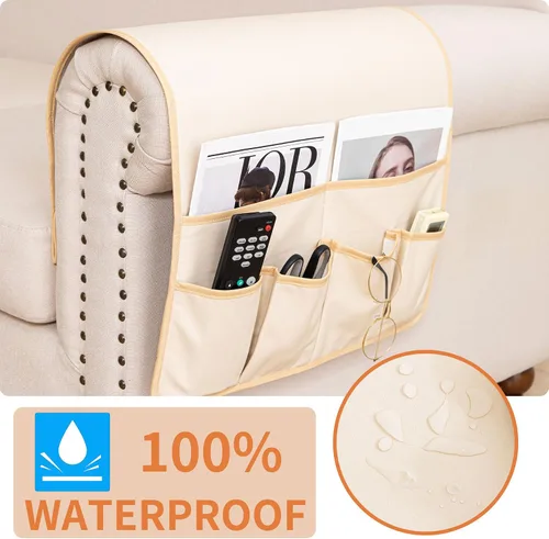 Vista 4 de HAOMAIJIA Organizador antideslizante de reposabrazos para sofá, organizador de almacenamiento lateral para sillón y mesita de noche, para sofá