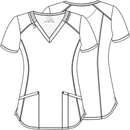 Vista 7 de Cherokee Infinity Mujer Scrubs Top Cuello en V Estampado CK634