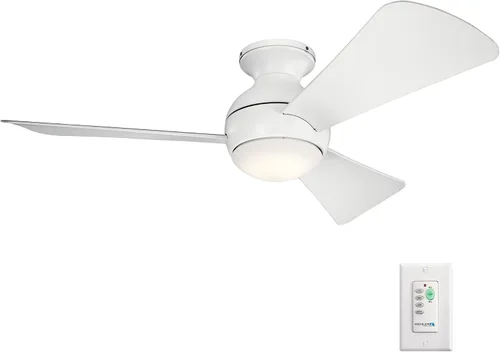 Vista 17 de Kichler Sola Ventilador de techo para exteriores de 44 pulgadas con luz LED, bronce antiguo
