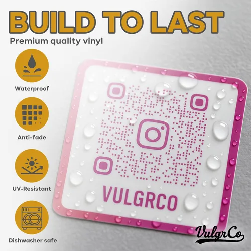 Vista 5 de VulgrCo Diseño Personalizado Haz Tus Propias Calcomanías Pegatinas Personalizadas Texto Nombre Imagen Foto Código QR - Hecho en Estados Unidos