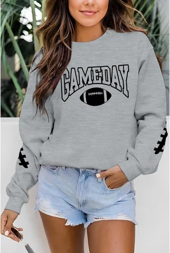 Vista 3 de FAYALEQ Football Gameday - Sudadera para mujer, camiseta de fútbol para mamá, camisetas para amantes del fútbol, camisetas gráficas de manga larga