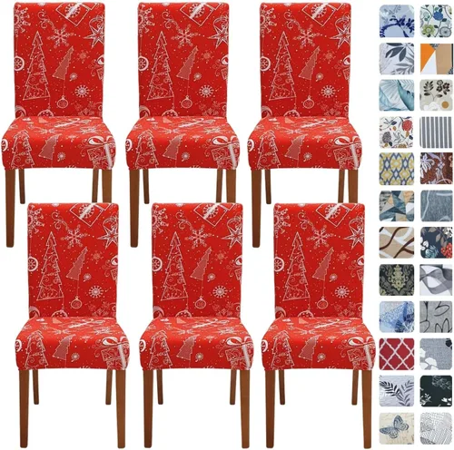 Vista 83 de SPRINGRICO Juego de 4 fundas para sillas de comedor, fundas elásticas para sillas de comedor, de elastano lavables, fundas para sillas Parsons