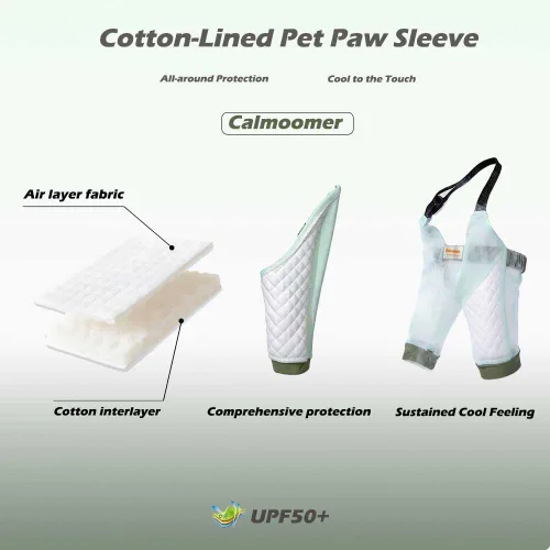 Vista 4 de Protector de codo para perro con seda de hielo transpirable, manga delantera para pierna con correa para el hombro, codo antilamer para higroma