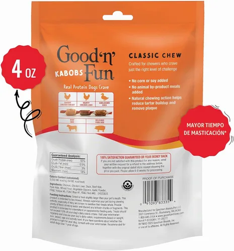 Vista 2 de Good'N'Fun - Brochetas de cuero crudo de triple sabor para perros
