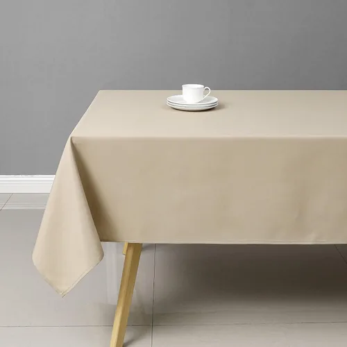 Vista 8 de Wewoch Mantel rectangular beige resistente al agua lavable de poliéster para comedor, cocina, fiestas, bodas y uso al aire libre, 52 x 70 pulgadas