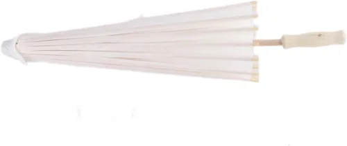 Vista 4 de Paquete de 2 parasoles de papel decorativo chino/japonés, blanco, pintura para bricolaje, decoración de boda, novia, fiesta, foto, cosplay