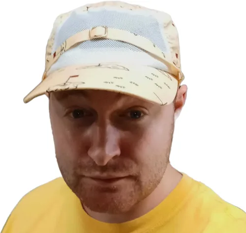 Vista 3 de Billy - Sombrero de golf amarillo Gorra estilo 90 con ala abatible Accesorio de disfraz de comedia clásica