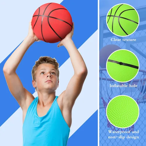 Vista 3 de Lenwen 20/30 pelotas de baloncesto de goma a granel tamaño oficial con bomba para niños jóvenes PE entrenamiento de regreso a la escuela