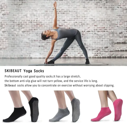 Vista 6 de Calcetines antideslizantes para pilates, ballet, yoga, para mujer
