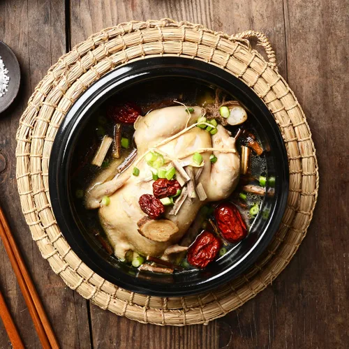 Vista 9 de Surasang Ingredientes de sopa de pollo con ginseng coreano Samgyetang