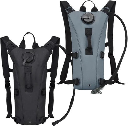Vista 3 de Mochila Táctica de Hidratación Militar con Bolsa de Agua de 3L, Portador de Vejiga de Agua Impermeable para Correr, Trotar, Ciclismo, Senderismo