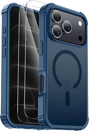 Vista 28 de [Usado] Funda para iPhone Air [compatible con MagSafe] [2 protectores de pantalla] [prueba de caídas de grado militar] Funda magnética resistente