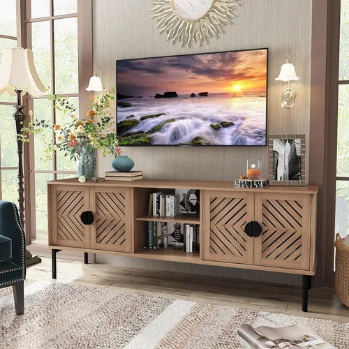 Vista 2 de ARTPOWER Soportes de TV de 55 pulgadas, centro de entretenimiento con Negro