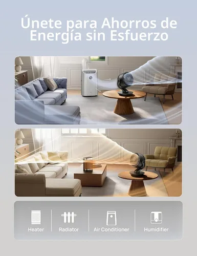 Vista 7 de Dreo Ventilador para dormitorio, ventilador circulador de aire de mesa oscilante de 13 pulgadas para toda la habitación, ajuste de inclinación