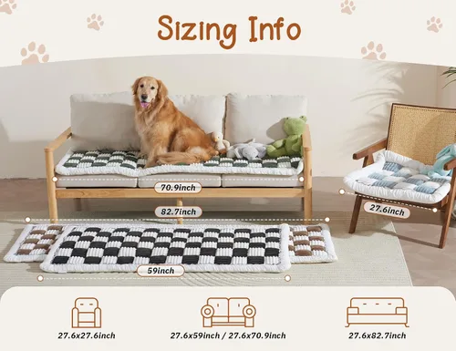 Vista 8 de Funda de cojín de sofá para perros, funda lavable para sofá de mascotas, fundas de sofá para love seat, fundas deslizables, manta protectora de sofá