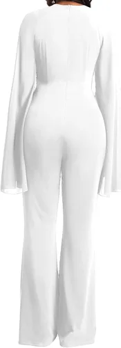 Vista 5 de Elegant Jumpsuit for Women Dressy Sexy Formal Off The Shoulder Long Straight Pants for Evening Party