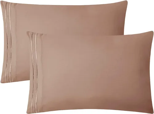 Vista 43 de Clara Clark Fundas de almohada de tamaño estándar – Funda de almohada ultra suave, fundas de almohada de microfibra ligera tamaño Queen – Juego de 2