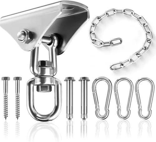 Vista 8 de Heavy Duty Stainless Steel Chains, 550LB Punching Bag Chain with Carabiners, Heavy Bag Chain for Boxing Punching Bags Hanging Chair Hammocks Swing