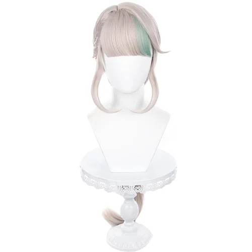 Vista 5 de Genshin Impact - Peluca de cosplay de anime con gorra de peluca gratis (Ayaka)