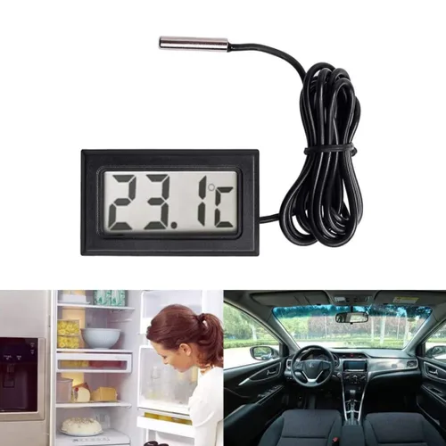 Vista 4 de Termómetros electrónicos de la sonda de Digitaces, termómetros de nevera digitales con cable incorporado con las sondas externas sondas