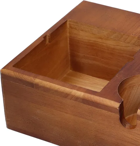 Vista 8 de Soporte de café con caja de café, soporte de madera para café, soporte antideslizante para distribuidor de mango de café, contenedor