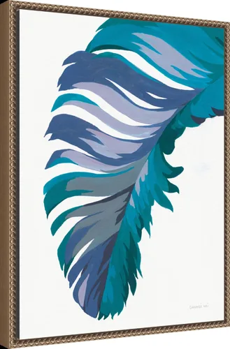 Vista 2 de Amanti Art Framed Canvas Wall Art 24x18 Retro Big Leaf I Cool by Danhui Nai, Framed Wall Art Canvas, Abstract Artwork, Traditional Decor, Medium