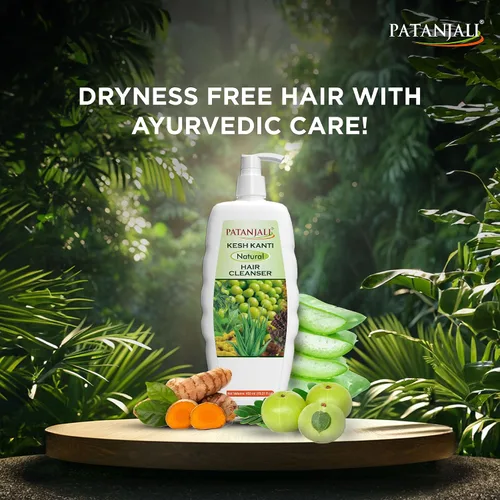 Vista 6 de patanjali Kesh Kanti Champú natural de 15.21 onzas líquidas Limpiador ayurvédico de hierbas con amla, shikakai, neem y aloe vera Limpia