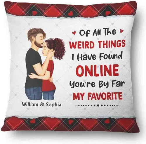 Vista 19 de Almohada personalizada para parejas, The Day I Met You I Have Found The One Whom My Soul Loves, almohada de cumpleaños para cónyuge, esposo, esposa