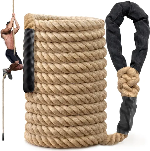 Vista 13 de Climbing Rope Gym Workout - 10FT 15FT 20FT 25FT 30FT 35FT Heavy Duty Jute Thick Ropes for Adults Strength Training Outdoor Tree Swing Indoor Home