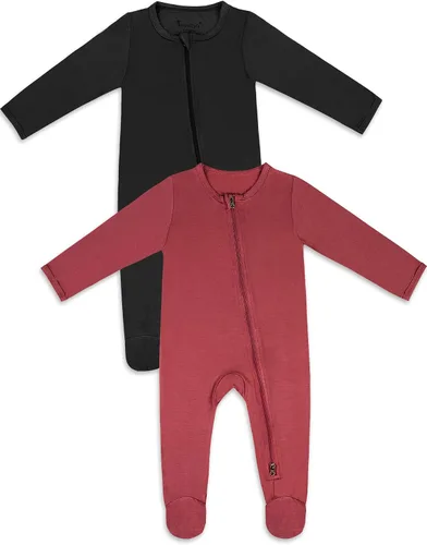 Vista 38 de Jimonda Pijama de bambú para bebé, unisex, para niños y niñas, de una pieza, manga larga, cierre de cremallera de 2 vías, mameluco