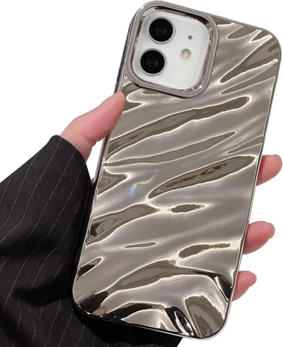 Vista 69 de QLTYPRI Funda compatible con iPhone 11, bonita funda con patrón de ondas de agua para niñas y mujeres, delgada, satinada, brillante, suave, de Beige