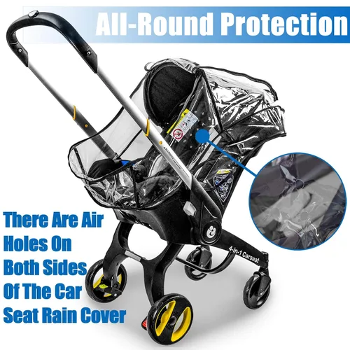 Vista 6 de Funda de lluvia para asiento de automóvil, compatible con cochecito