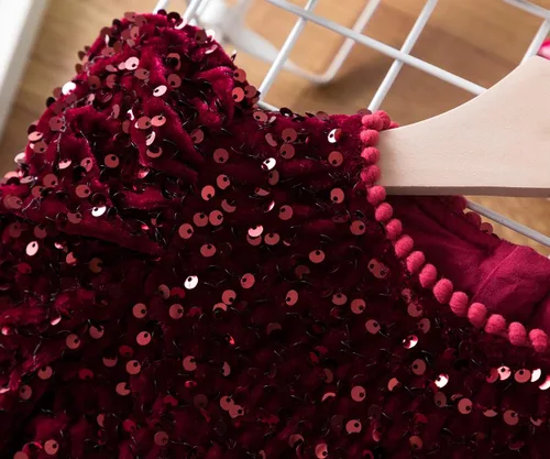 Vista 4 de TTYAOVO - Vestido de manga larga para cumpleaños, con falda tutú, para niñas pequeñas
