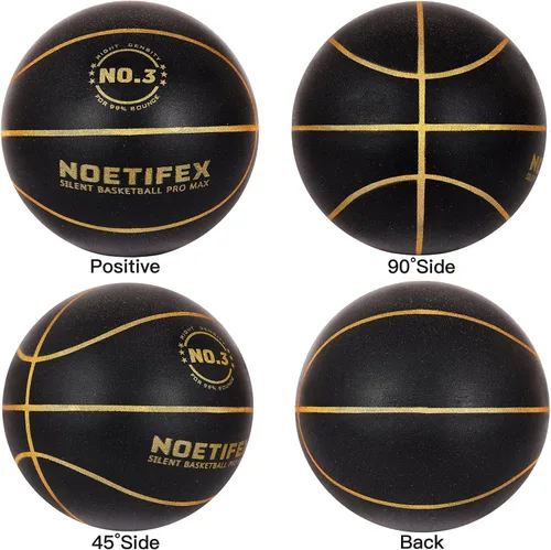 Vista 2 de Balón de baloncesto silencioso con peso de 580g mejorado, balón de entrenamiento interior de alta densidad y silencioso con caja de regalo