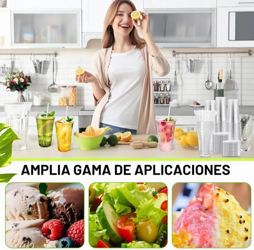 Vista 7 de Eaasty - Juego de 50 vasos de plástico transparente con tapas, cucharas